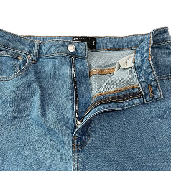 ASOS Womens Jeans Size 32 High Rise Straight Leg Light Wash Blue Denim Jeans - Picture 3 of 11